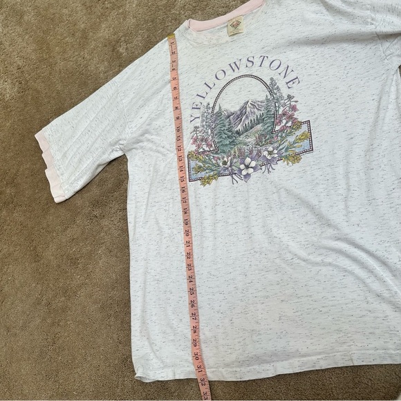 Vintage 90s Yellowstone T-Shirt Dress Sleep Pajama XXL Pink Gray Outdoor Graphic - Picture 8 of 10